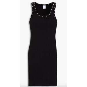 Redone Eyelet-embellished stretch cotton jersey mini dress